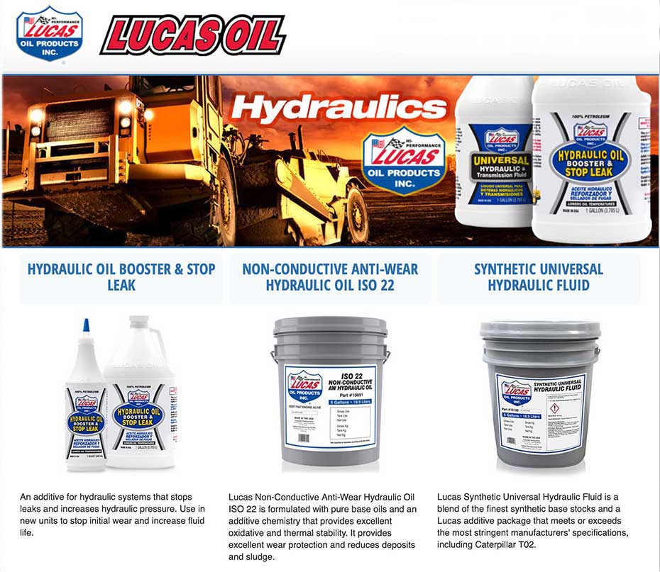 Lucas Hydraulic Oil Booster & Stop Leak, Hydraulics